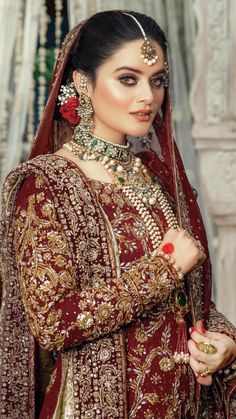 Bridal Suit / Wedding Suit | Red, Maroon, Pink & Gold