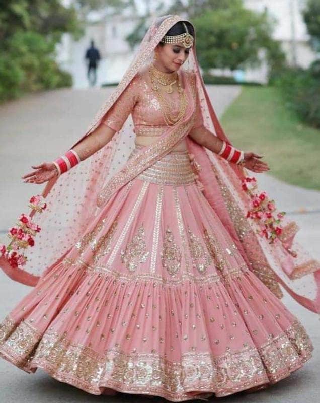 Bridal Lehenga / Wedding Outfit | Red, Maroon, Pink & Gold