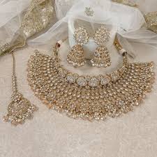 Bridal Matching Jewellery Set | Necklace, Earrings, Bangles & Maang Tikka 